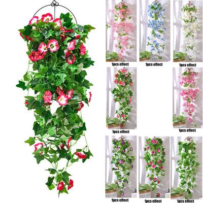 Künstliche hängende Ranke für drinnen und draußen, Seidenblumen