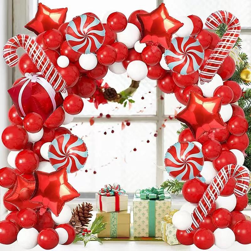 Christmas Balloon Set, Christmas Scene Decoration Aluminum Film Latex Balloon Combination Christmas Party Balloon