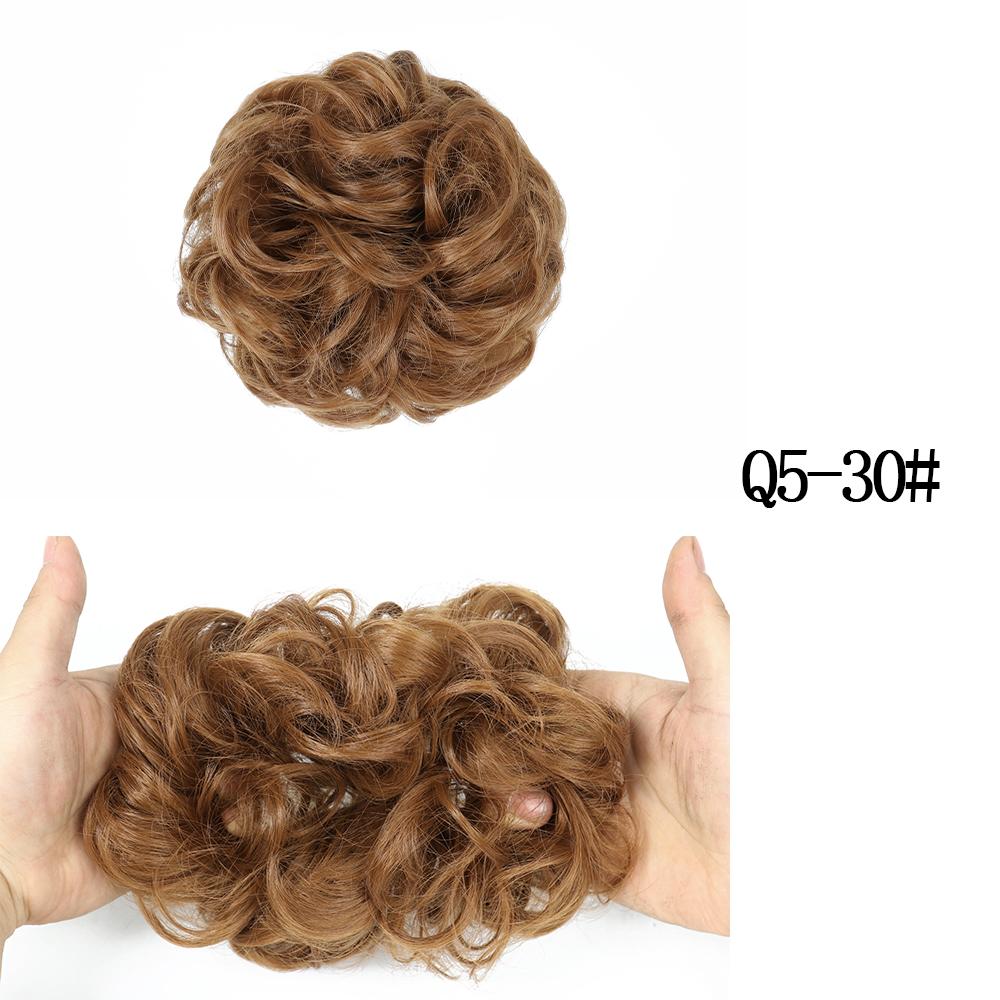 MISS WIG Syntetický prodlužovací drdol Drdol Rozcuchaný kudrnatý pásek do vlasů Pružné kudrnaté falešné vlásenky pro ženy Vlásenky