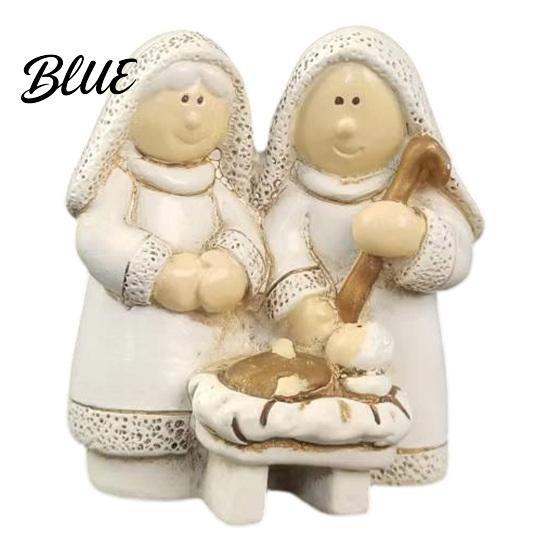 Hand Painted Christmas Sculptures Mini Resin Nativity Figurine for Desktop Decor Holy Family Manger Ornaments Scene Ornaments Compact Religious