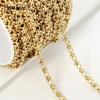18K Gold Plated Brass Heavy Thick Chain for Jewelry,Punk Round Link Chain for DIY Necklace Bracelet Making Supplies Accessories