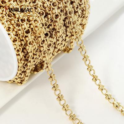 18K Gold Plated Brass Heavy Thick Chain for Jewelry,Punk Round Link Chain for DIY Necklace Bracelet Making Supplies Accessories