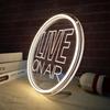 Neon Live On Air Light Sign, USB Powered On Air Led Light Up Sign, Dimmable Wall Décor Round On Air Streaming Neon Sign for Streamer, Gamer, Game