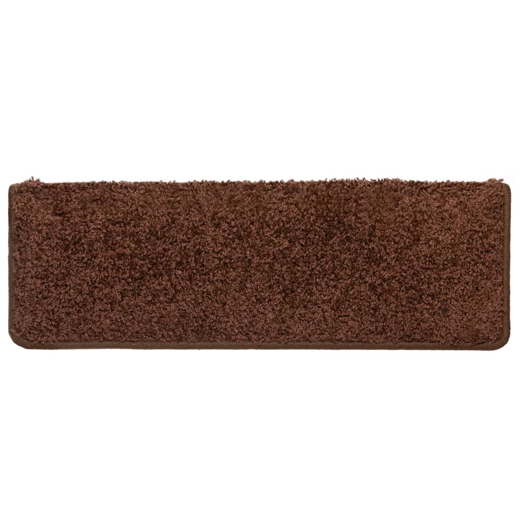 Step Mats 10 pcs. 65 x 21 x 4 cm Brown Rectangular Edge