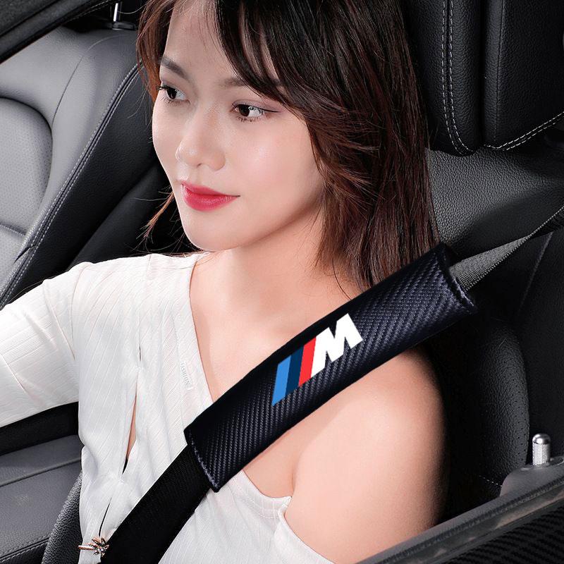 Car Seat Belt Covers Safety Pad Cushion Protector For BMW M Power X1 e84 X3 f25 X5 e53 x6 e71 ix3 i3 320i 330d M4 1 3 5 Series RW7