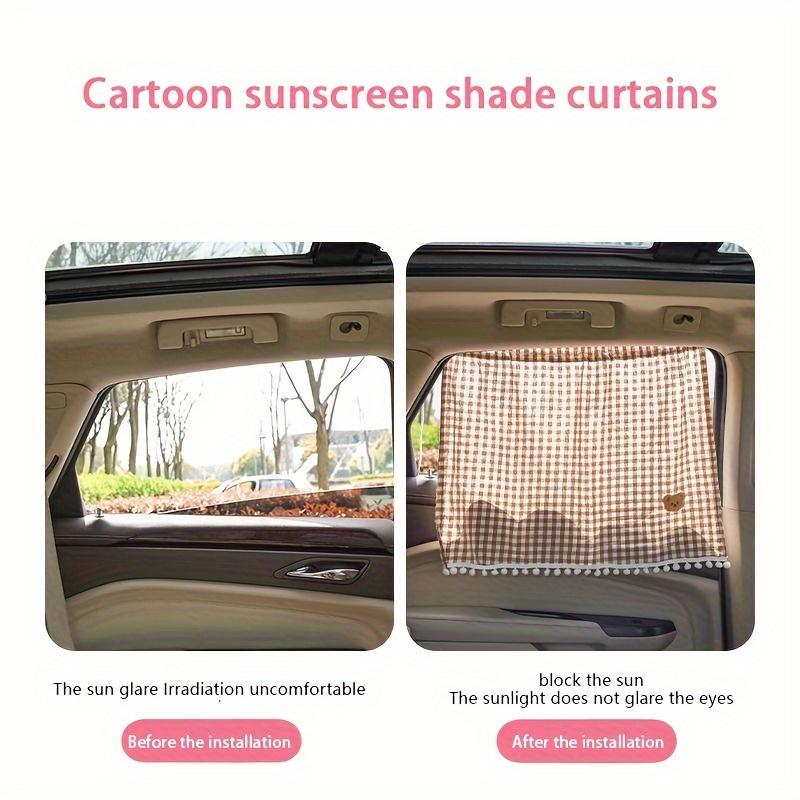 1pc Car Sunshade Curtain, UV Safeguard Suction Cup Shade Cloth, Universal Privacy Sunscreen Heat Insulation Curtain
