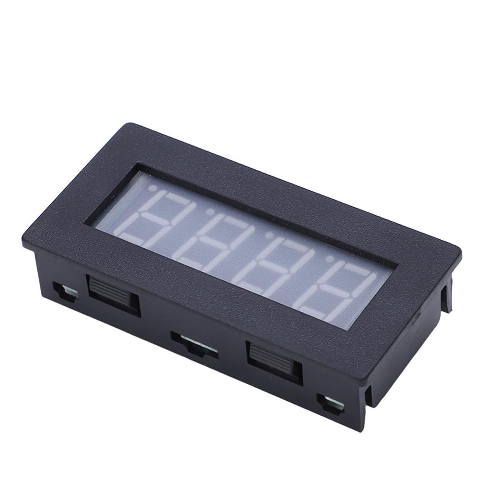 4 Digit LED Display Tachometer Multifunctional RPM Rotation Speed Tester with Cable DC 8‑15V Red Backlight
