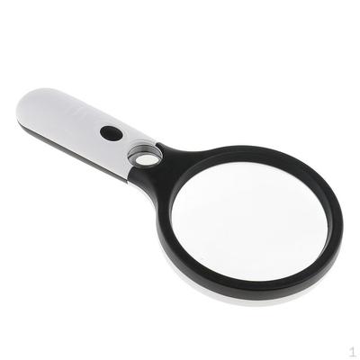 4 LED 0x 4X Handheld Reading Magnifying Glass Lens Jewelry Loupe for Crafts Hobby