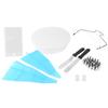 33Pcs Kitchen Cake Decorating Turntable Rotating Base with Scraper Pastry Nozzle Set Baking Tool