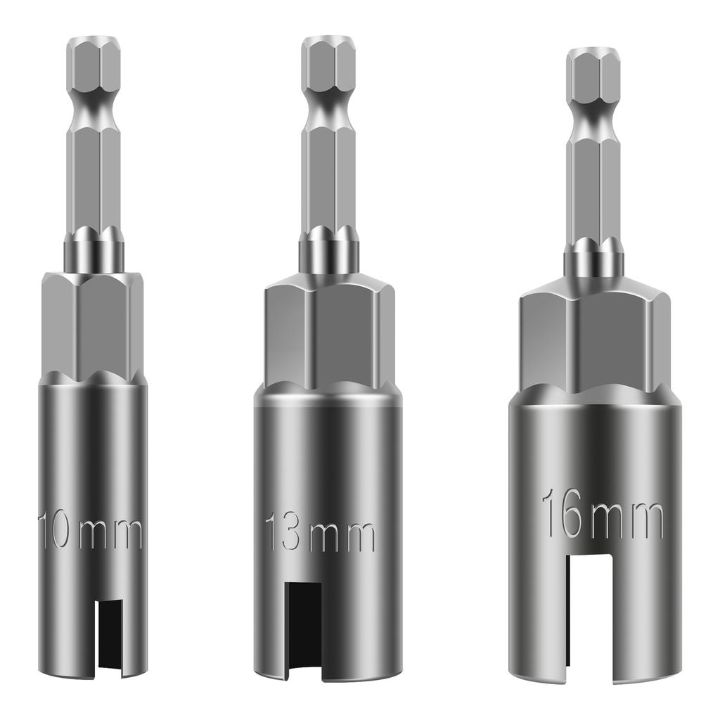 Wing Nut Driver Sockets 1/4”Hex Shank Wing Nut Driver Set 10-19mm Nut Driver Set Drill Bit Sockets for Panel Nuts Screws Bolt