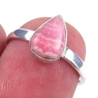 Natural Rhodochrosite Gemstone Handmade 925 Solid Sterling Silver Ring S.6 S2U97