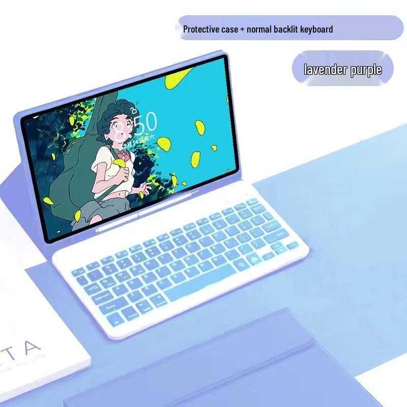 Magnetic Bluetooth Keyboard Case for 2026 iPad: Colorful Backlit, Touch Control, Compatible with Air5