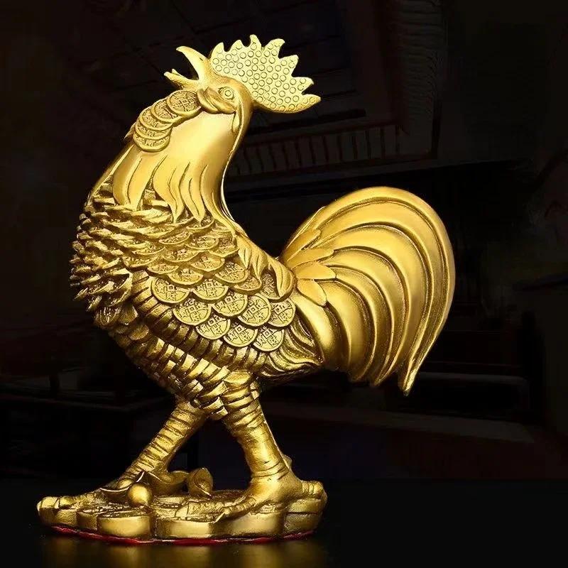 Copper Animal Chicken Ornament Zodiac Rooster Home Living Room Bedroom Office Sculptures