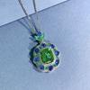 18k White Gold 9 *11mm Sapphire Courndum Necklaces For Women Engagement Gift 925 Sterling Silver Fine Jewelry