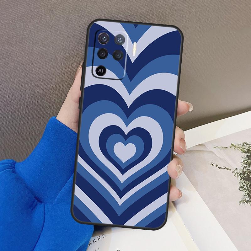 Latte Love Tunnel Brown Heart Case For Oppo A76 A16 A96 A17 A18 A60 A80 A40 A38 A58 A78 A98 A94 A74 A54 A15 A57 A77 A5 Pro