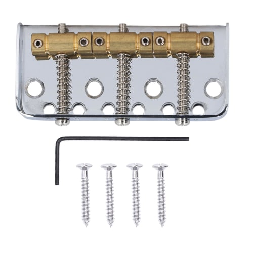 Electric Guitar Bridge, Short Electric Guitar Bridge for Telecaster, 3 Saddles (Silver)