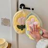 Highly Absorbent Floral Hand Towel Gentle Plush Fabric Hanging Towel Quick Drying For Sensitive Skin Households