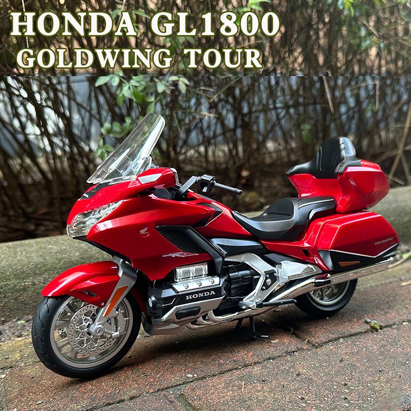 1/9 Honda Gold Wing Tour GL1800 Alloy Die Cast Motorcycle Model Vehicle Collection Sound and Light Off Road Autocycle Toys Car