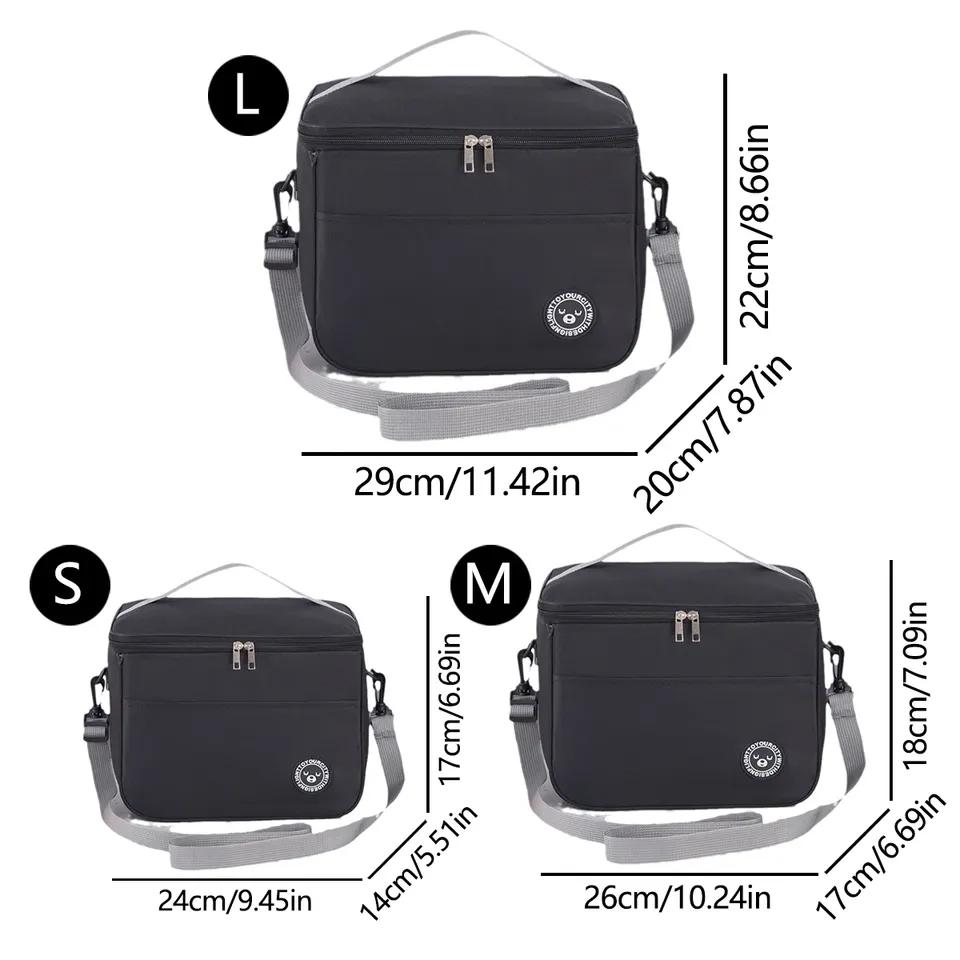 Capacità Borsa Termica Portatile con Tracolla, Borsa Porta Pranzo, Borsa Porta Pranzo Studentesca Impermeabile Ispessita