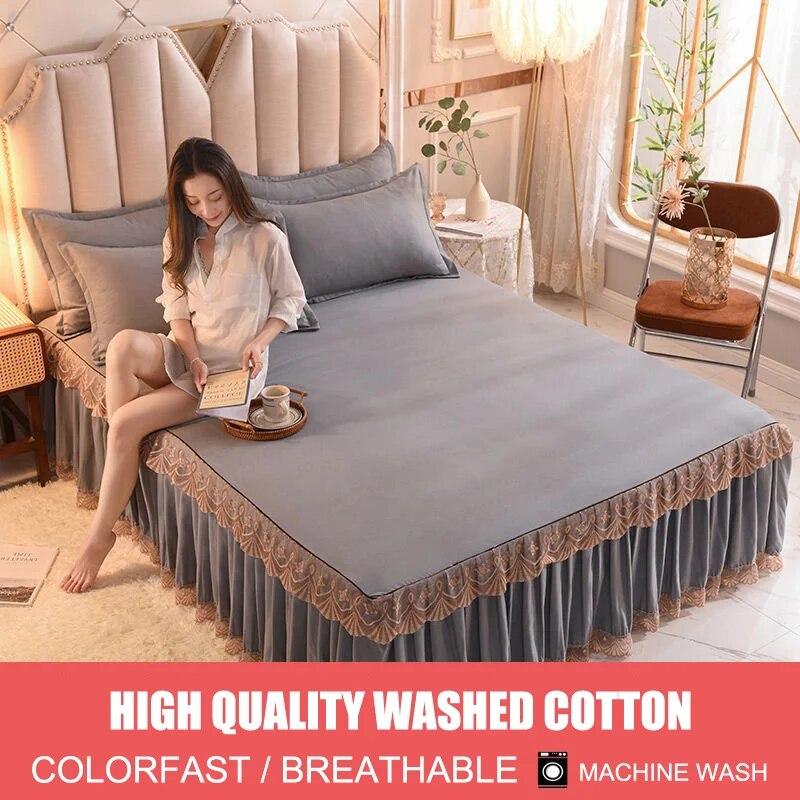 Cool Bed Skirt Lace Bedspread Princess Style Bedding Sets with Pillowcases Beautiful Bed Spreads Queen King Size Beddings