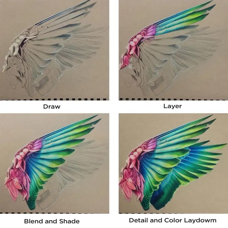 Pencil Set with Colored Professional Pencil Set for Adult Coloring Ideal for Coloring and Painting by and Artists Pouch 72-Color 3-Color Sketchbook,