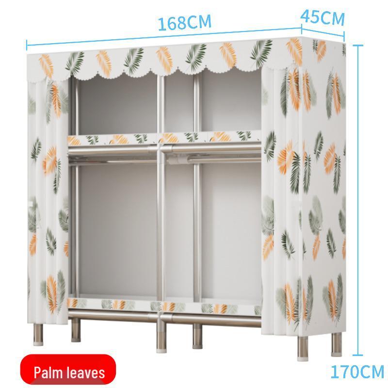 Durable Steel-Framed Wardrobe with Reinforced Fabric for Bedroom Storage, Assembly Required