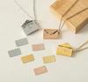 Love Letter Envelope Pendant Couple Necklace - European & American Style, Titanium Steel, Creative Design