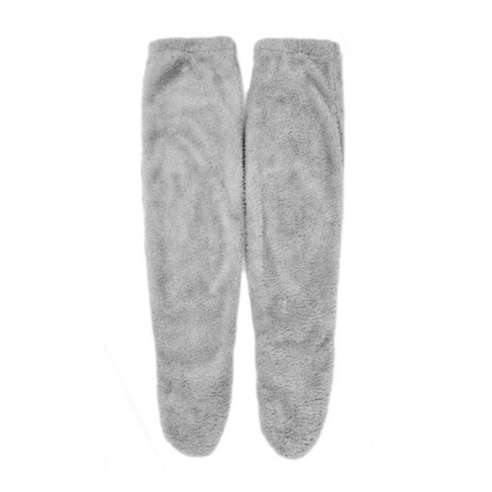 Thick Goose Down Leg Warm Knee Pad Socks Pregnant Women Elderly Cold Leg Teddy Bear High Long Floor Socks Warm Feet