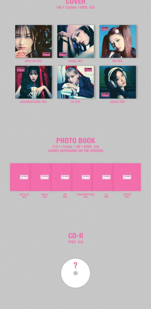 IVE Mine 1st EP Album Digipack Leeseo Version Mini Poster on Sealed I've CD+16p PhotoBook+1p PhotoCard+1p Pack+Tracking