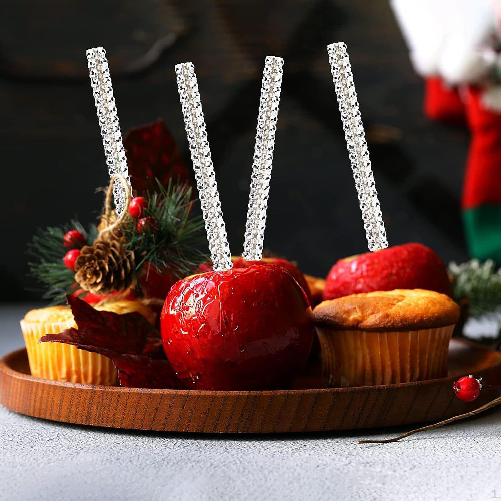 

24 деревянных шпажки для конфет и фруктов с мешочками и лентой для кухонных мероприятий серебряный