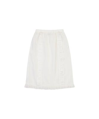 Deliscent Two-Line Frill Skirt [Ivory]