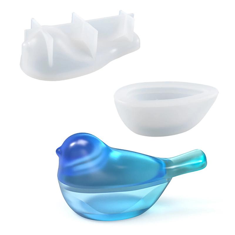 3D Crystal Epoxy Resin Mold Silicone Creative Bird Design Storage Mould for Easy DIY Making Reusable Jewelry Crafts Supplies