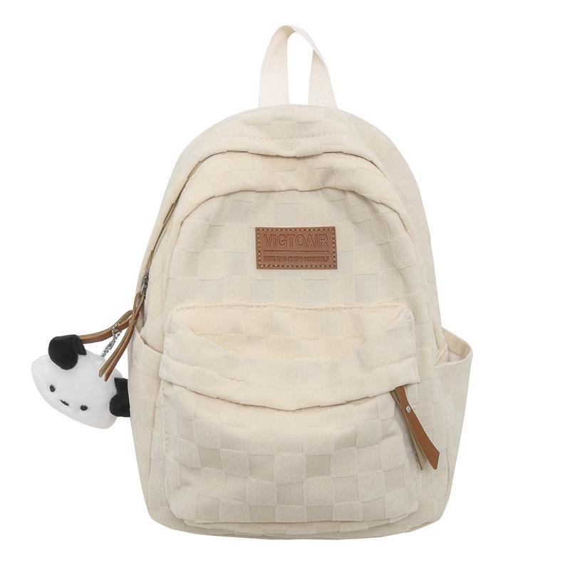 Schoolbag Women's High School Students Large Capacity Backpack Plaid Women's Backpack