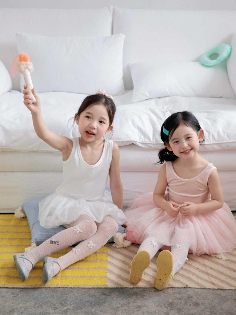 Koreanischer Stil Schleifenfuß Strumpfhose - Sommerstrümpfe aus gekämmter Baumwolle für Mädchen