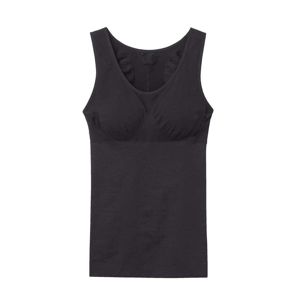 Gunze RIZAP Tank Top Burn More Calories While Partial Insert Size RZ3158 (with Pads) - Walking, Compression, Pads, Women's, Black, L,
