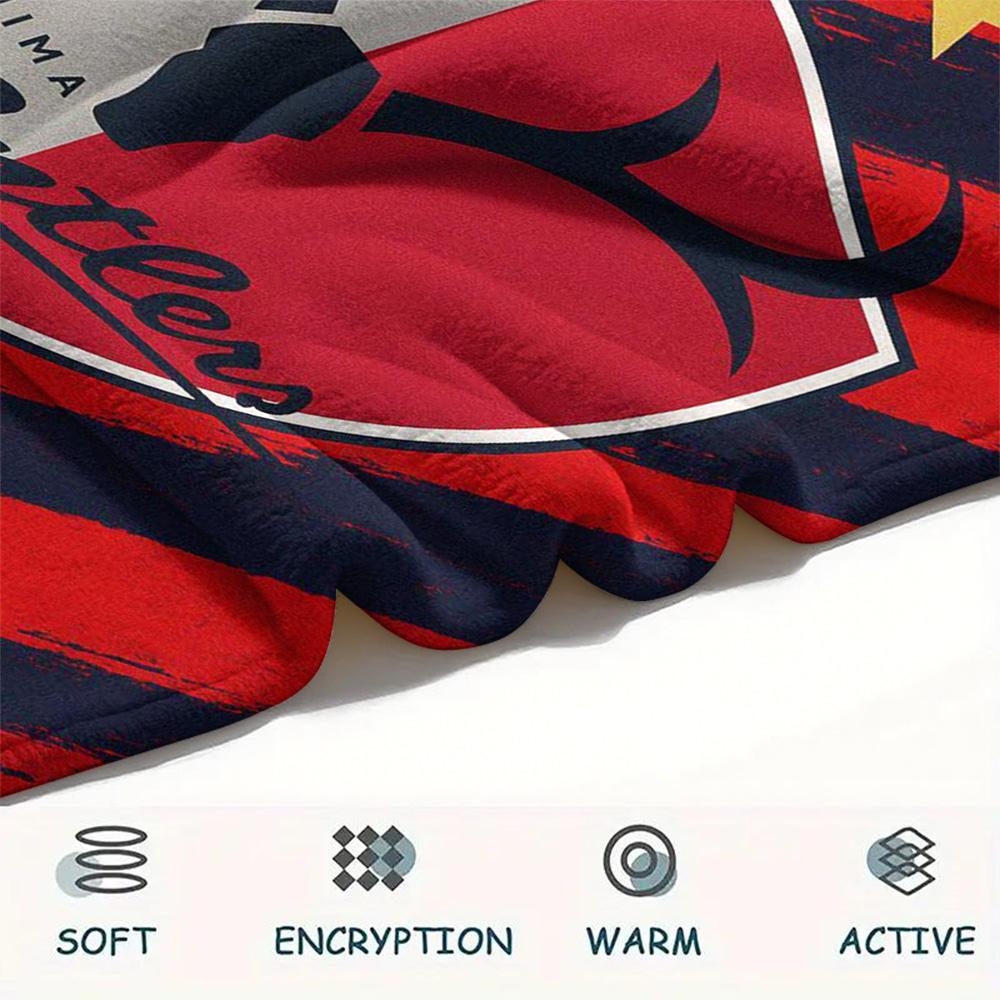 1Pc Kashima Antlers Print Flannel Blanket High Quality Warm Comfortable Cover for All Seasons Perfect for Gifts Home Decor