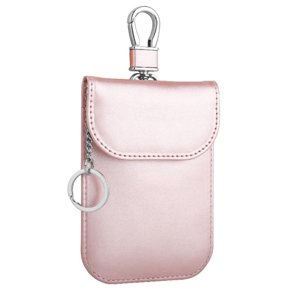 Fashion RFID Blocking Car Keys Case Anti-Theft Leather Key Protector Card Holder for Privacy Protection