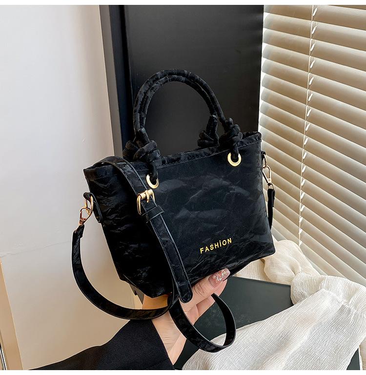 Fashion and Casual 225 New Solid Color Texture Trendy Temperament One Shoulder Crossbody Portable Bucket Bag