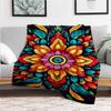 "Vibrant Mandala Art Print: Colorful Floral Design for Home Decor"Blanket Flannel Throw Blanket for Sofa, Bed, Travel, Camping, Office, Couc