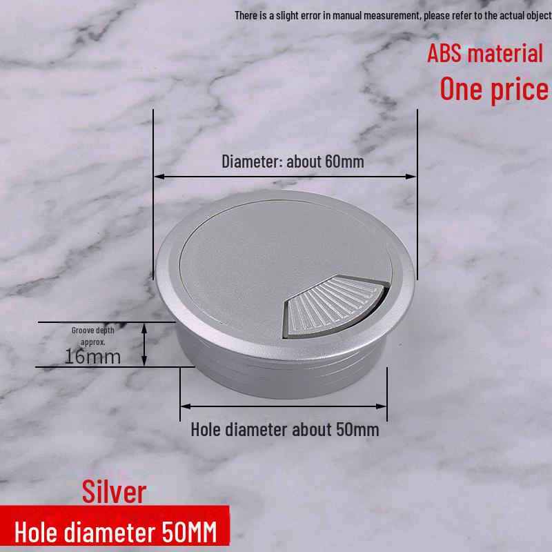 ABS Round Wire Desk Grommet Cover for Desktop Cable Management and Furniture Cabinet Hardware.