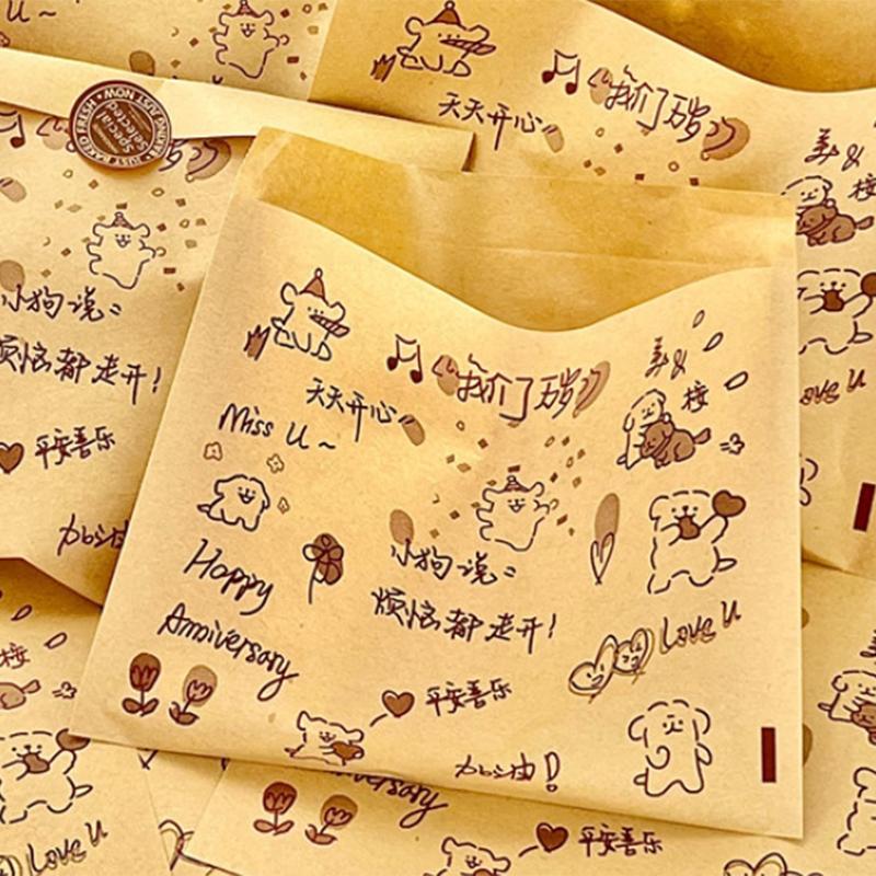 25PCS Kraft Paper Bag, Kindergarten Candy, Christmas Gift Bag, Valentine's Day Gift Storage Bag