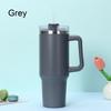 Simple Solid Color Large Capacity Double-layer Vacuum Stainless Steel Thermos Cup with Straw Coffee Cup Outdoor Car Water Cup