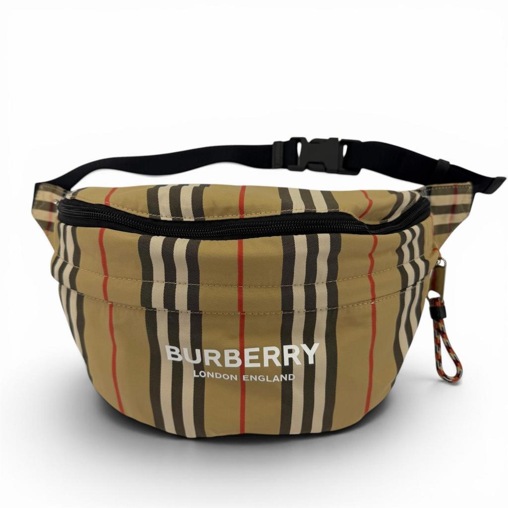 Excellent BURBERRY Daypack Nova Check Logo Backpack Sling Bag Beige 8013921 Used