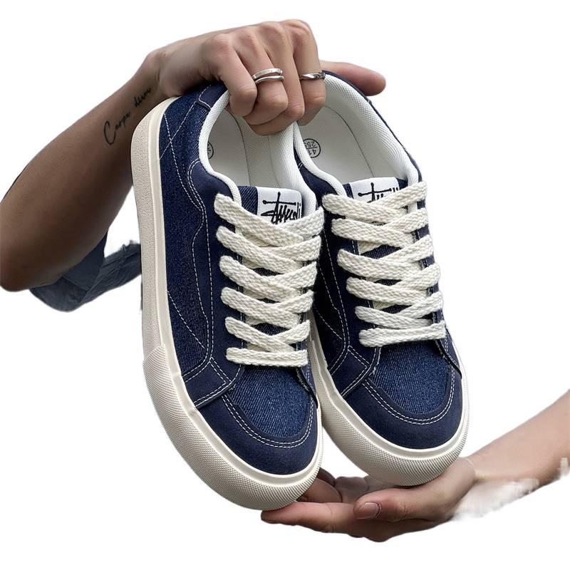 Zichao shoes summer niche denim blue canvas shoes new breathable casual retro board shoes
