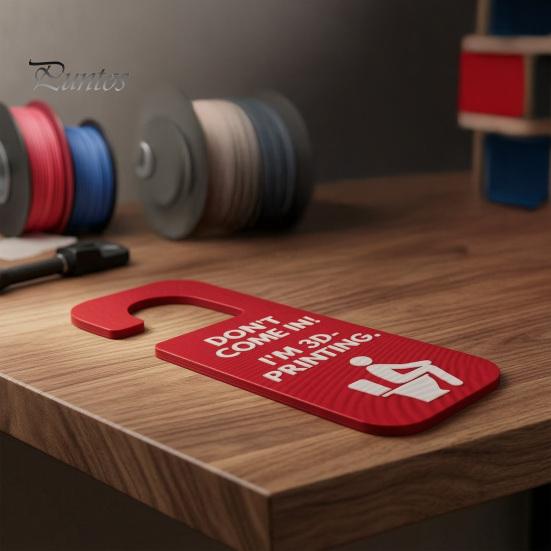 Humorous Office Privacy Indicator Funny 3D Printed Door Hanger Sign for Workshop And Office, Don't Come in I'm Printing, Durable Plastic Technology