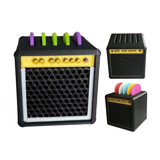 Guitar Picks Holder Box Amplifier Speaker Style Guitar Pick Display Holder 3D Printed Guitar Pick Storage Box for Guitar Bass