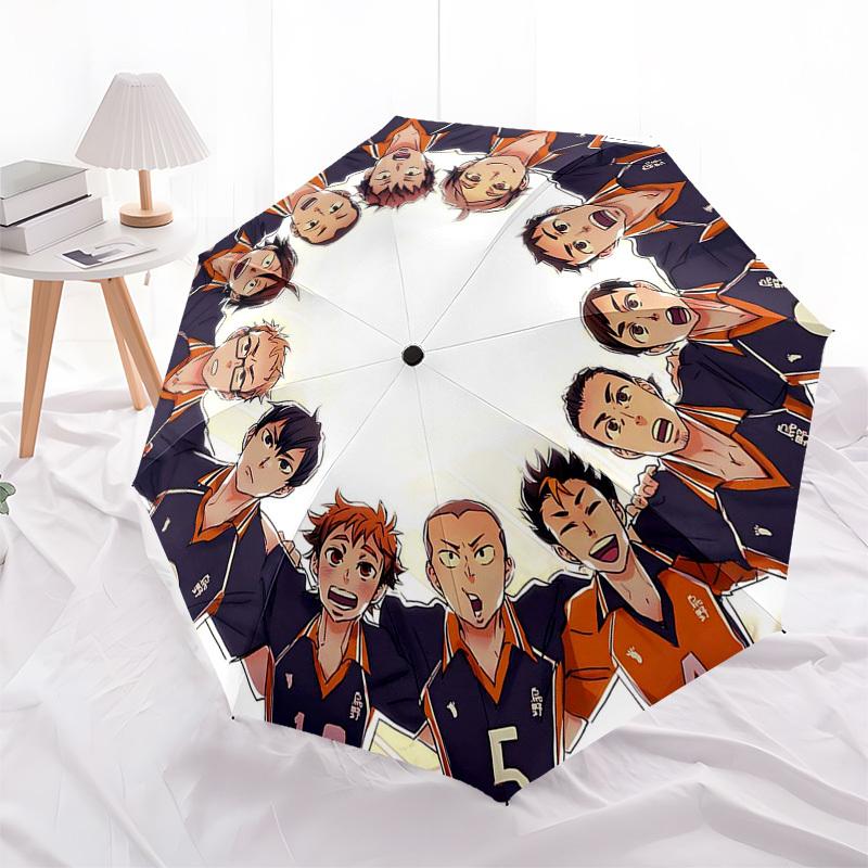 

1pc Haikyuu!! Kuroo Tetsurou Automatic Opening Closing Umbrella with 3-Fold Design, 8-Bone Iron Frame Outdoor Umbrella Perfect Gift for Fans, Traveler