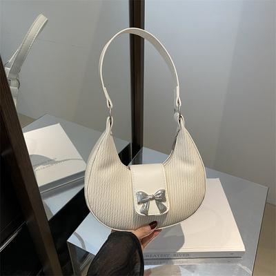 Bow Temperament Simple Shoulder Bag High Value Versatile Winter Armpit Bag