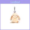 Rabbit Sitting Plush Keychain With Embroidered Flowers For Cute Collectible Gift