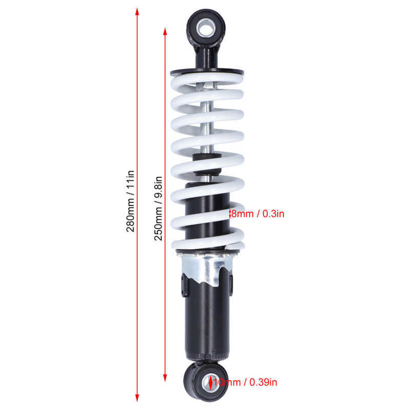 250mm Universal Motorcycle Adjustable Shock Absorber Damper Replacement for  ATV Go Kart Quad Dirt Sport
